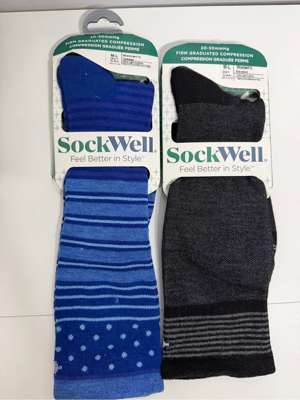 NWT Sockwell Women’s M/L 20-30 mmHg Compression Socks – 2 Pairs